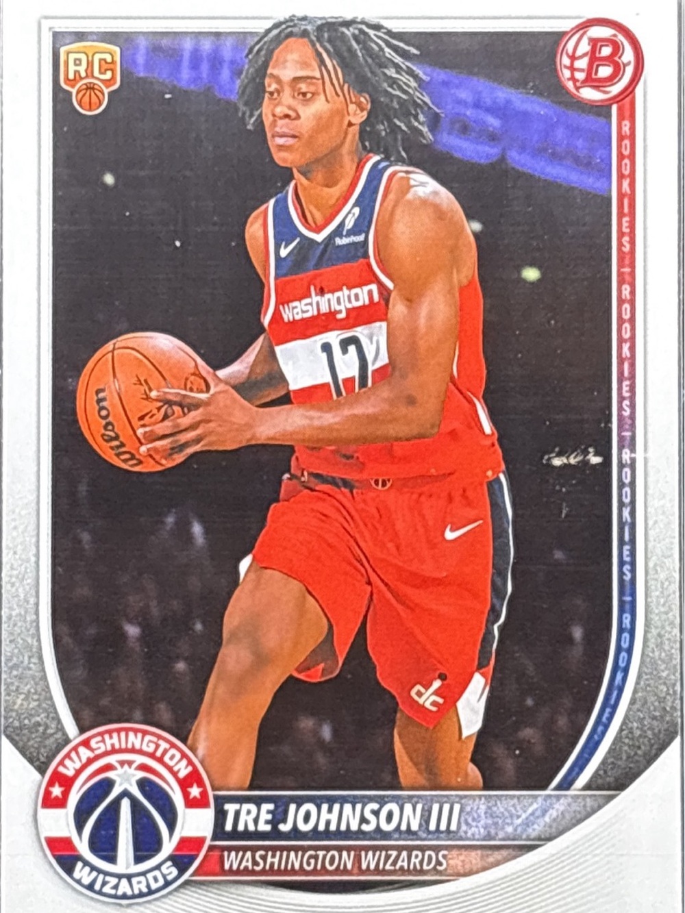 Topps Bowman Washington Wizards Basketball Rookie Card - Tre Johnson III